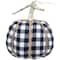 Dark Blue & White Plaid Fall Harvest Tabletop Pumpkin